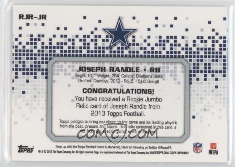 LimitedCards's tweet photo. ⭐️FOOTBALL RELIC CARDS + MORE!!!⭐️
🏈 Our most recent sale on @CheckOutMyCards:
2013 Topps Rookie Jumbo Relic #RJR-JR Joseph Randle ROOKIE RC GAME USED JERSEY
Dallas Cowboys NFL
💰 SOLD FOR $2.36 💰
Much more available on COMC here:
https://t.co/l2PnTcoyA6
and on eBay:
https://t.co/fcsLkpQl3g
#COMCLast5 #COMCMailday #TheHobby
@3bangerbreaks @CardsJakes @collec_sport @CousinClark @CrdboyC @DHCards10 @evildrprkchp @FeistSportsCard @GotdemCards @HeathElliott79 @ILOVECOLLECTING @juice_worldcard @MrBelvitch @PapayonTrading @RSJRsteel @spcardseller @sports_sell @SportsCardDeals @ThatDude_Hut @thelafleurboys @TheShop_CC @tm1515152005 @ToCollecting @tomdicaprio @vividblue2008 @westcards28