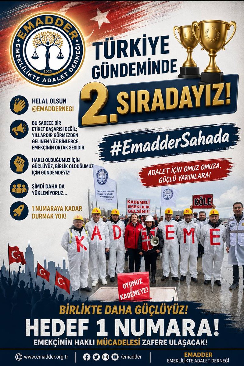 munlu184118's tweet photo. Sahalardayız, çünkü kademeli emeklilik haktır. Adalet gecikmesin, mağduriyet büyümesin. Hakkımız olan yasa artık çıksın.
@EmadDernegi
#EmadderSahada https://t.co/MLn28ew1e2