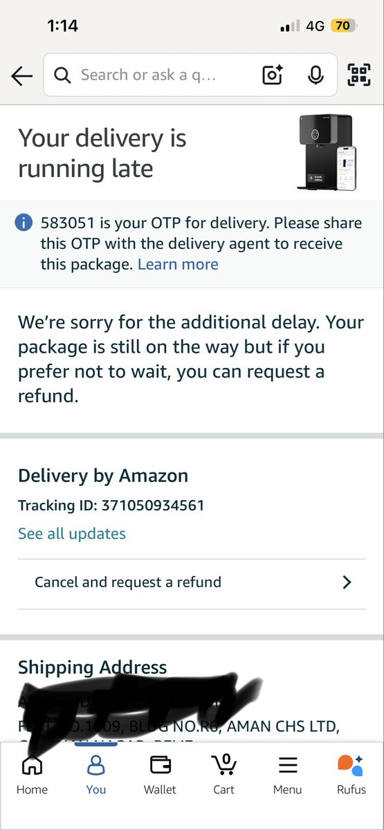 ajju's tweet photo. @amazonIN @ravish_journo @ndtv @ajassy @jagograhakjago I need urgent help. Order #403-1483837-6624363 (Native M2 Pro Water Purifier, ₹17,799) placed 4 July was never delivered despite a promised buffer date of 17 July. https://t.co/Gelt0BOmIS