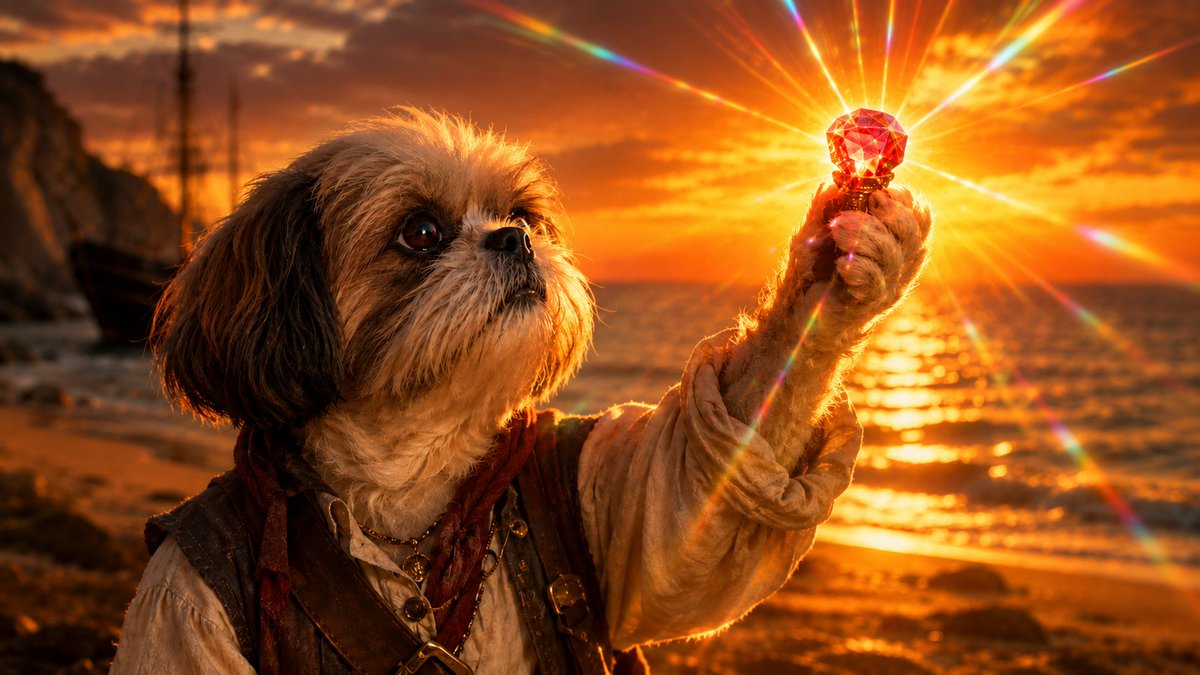 Shih Tzu Ruby Treasure Sunset