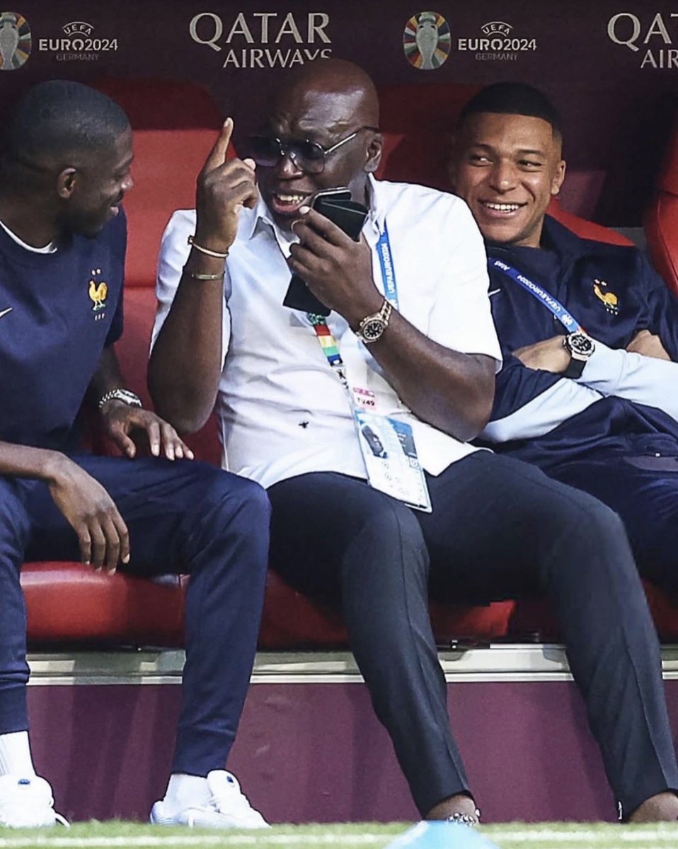 Kylian's tweet photo. You can tell Kylian’s father sees Dembélé as one of his own. 😂❤️ https://t.co/2ZL8erRdfA
