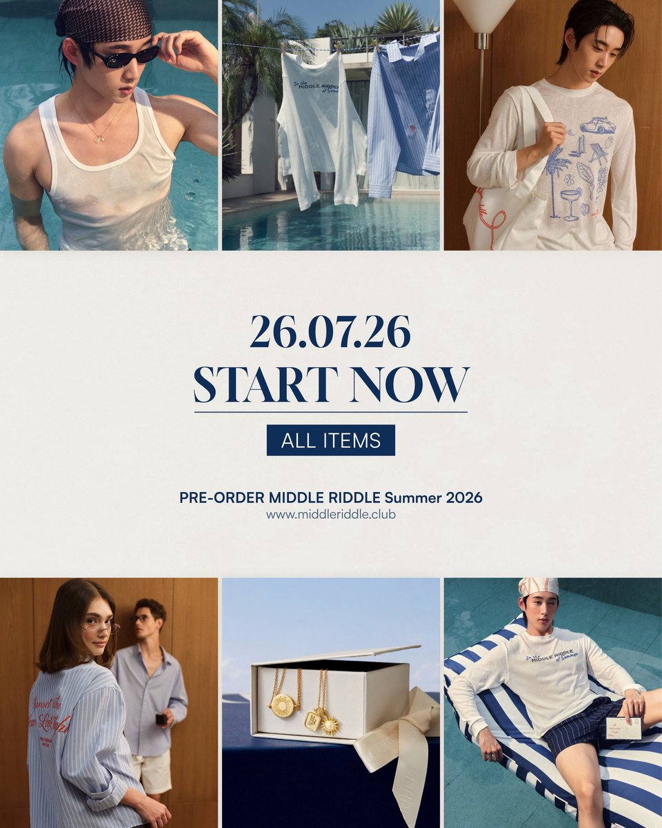 middleriddlebkk's tweet photo. The collection is waiting✨🌈
Pre-order is now open!!

👉🏻https://t.co/SpC2RuUtYa👈🏻

For any inquiries, pls contact Line OA: @middleriddleclub 

#MiddleRiddleClub #MRDSummerCollection2026
#WearMiddleLiveRiddle https://t.co/Bziv5hOpzB