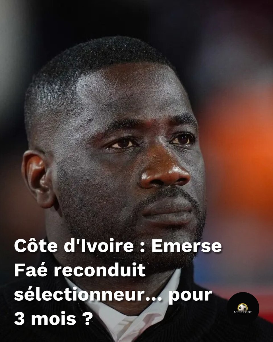 afrikfoot's tweet photo. Côte d'Ivoire : Emerse Faé reconduit sélectionneur… pour 3 mois ?
#CoteD'ivoire
➡️ https://t.co/PUXfFSnJl7 https://t.co/fNrh60K2uH