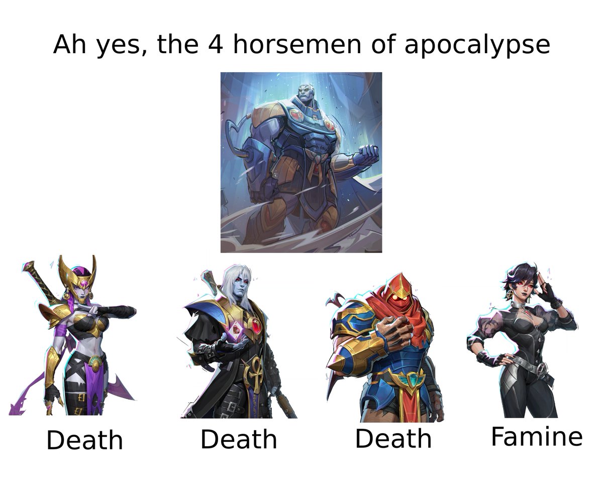 RivalsAlerts's tweet photo. Ah yes, the four horsemen of apocalypse #MarvelRivals 

🔗 show-me-your-memes https://t.co/BkPDOyYlNu