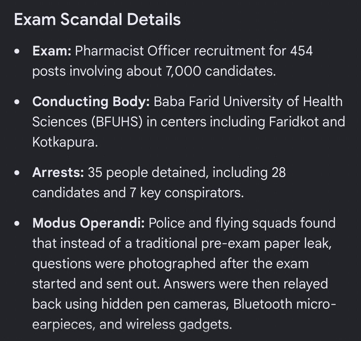 RajatJain's tweet photo. @ARanganathan72  You tried your best.
Perhaps @SauravDassss wasn’t aware of the matter. 

Some students went to give exam with cameras built in their pen and hidden bluetooth earbuds for cheating. They were caught by flying.

If you call this a paper leak, then you couldn’t have even passed your secondary education.