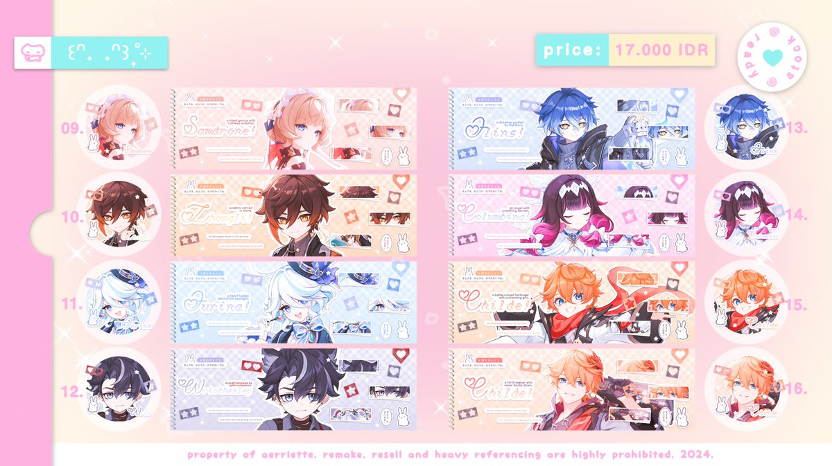 aerriette's tweet photo. ⋆𐙚₊˚⊹ help repost please, thanks! ♡

aerrie is back with 28 ready stock layouts for hsr and genshin — pretty, cute, and ready to use ✨

꒰ 💸 ꒱ price : IDR 17.000
꒰ ⏰ ꒱ today, 19:00 WIB
꒰ 📩 ꒱ order via DM

#bealanja #2Disell #2Dijajan https://t.co/M9IAxgLNxP