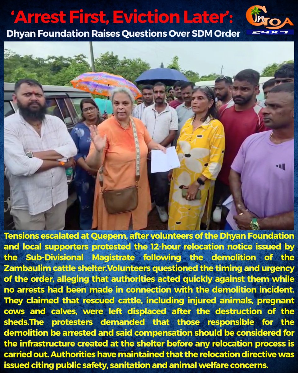 InGoa24x7's tweet photo. ‘Arrest First, Eviction Later’: Dhyan Foundation Raises Questions Over SDM Order
#Goa #GoaNews #Arrest #Eviction #DhyanFoundation https://t.co/MMxu0GXqIp