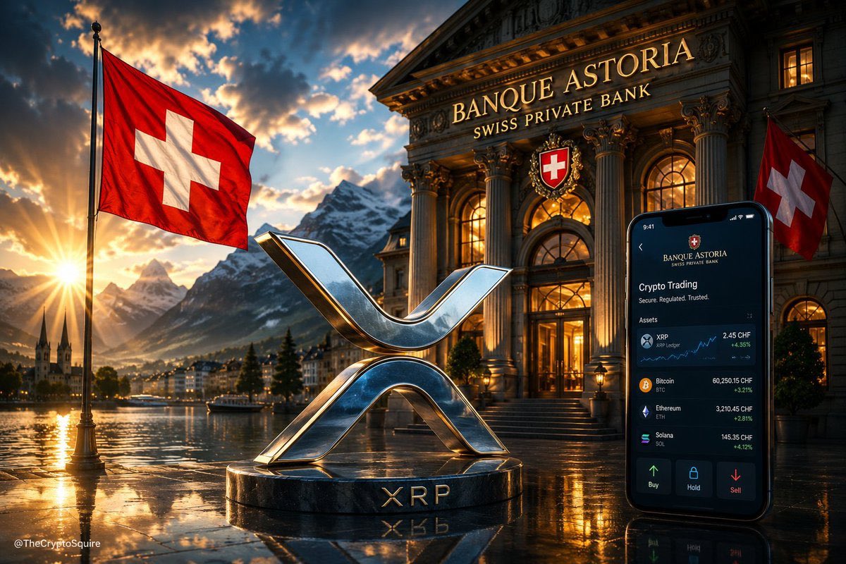 chinilovers2's tweet photo. 🚨 🇨🇭 SWITZERLAND BACKS XRP 🇨🇭🚨

Swiss bank Banque Astoria has launched crypto trading inside its banking app.

Traditional banks continue moving closer to the digital asset ecosystem. 🚀 https://t.co/BbysvQMziZ