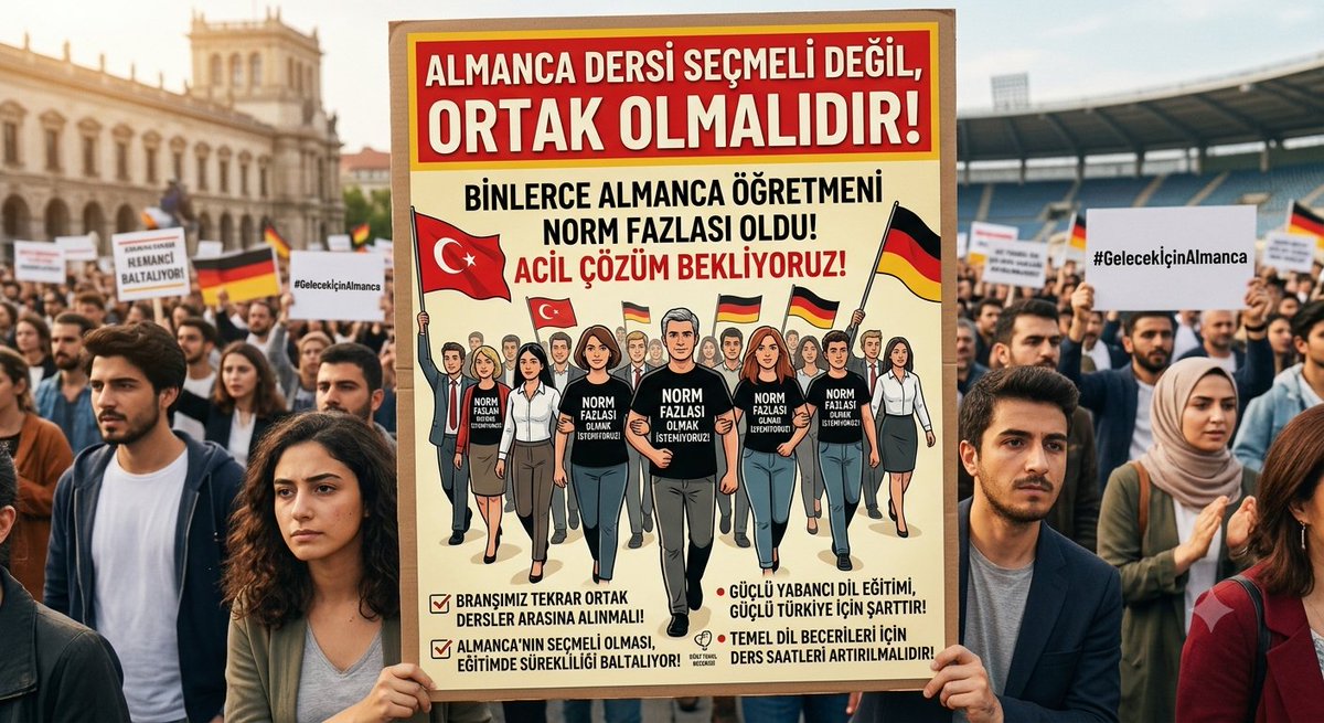 sparrow985's tweet photo. @cumhuriyetgzt1 Almanca öğretmenleri akıbetini beklemekten yoruldu. Biz emek verdiğimiz uğruna ter döküp yüksek puanlarla atandığımız ve yetkin oldugumuz Almanca alanında çalışmak istiyoruz. 
Biz var olan hakkınızı istiyoruz. 
@Yusuf__Tekin https://t.co/u7ZsyGxIrb