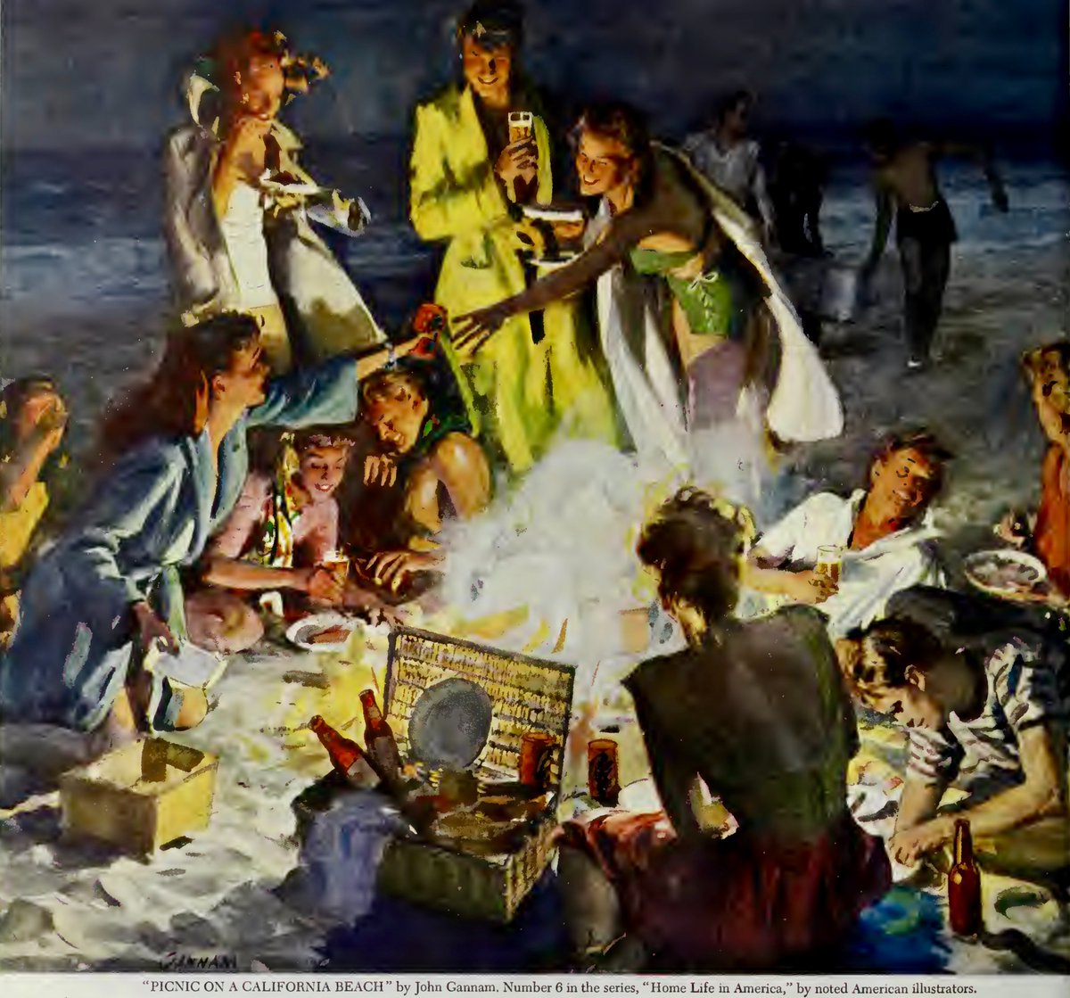LRonLacy's tweet photo. #OTD 1947
👇🧵
‘”Picnic on a California Beach” by #JohnGannam [1907-1965] . Number 6 in the series, “Home Life in America,” by noted American illustrators.’
*Collier’s*, 26 July 1947
#illustration #illustrationart #illustrationartists #beachfun #mensfashion #womensfashion #1940s https://t.co/Om7AdFtxSq