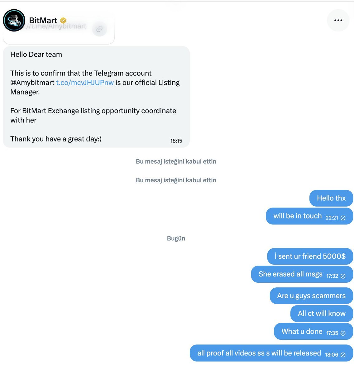 MRJEM0306's tweet photo. Here's another clear evidence they scammed another dev in the name of listing. It's not just $WKC only.. They're ch@rlatanš

Start here.                                                                 End here https://t.co/qJTY5ByQ4z
