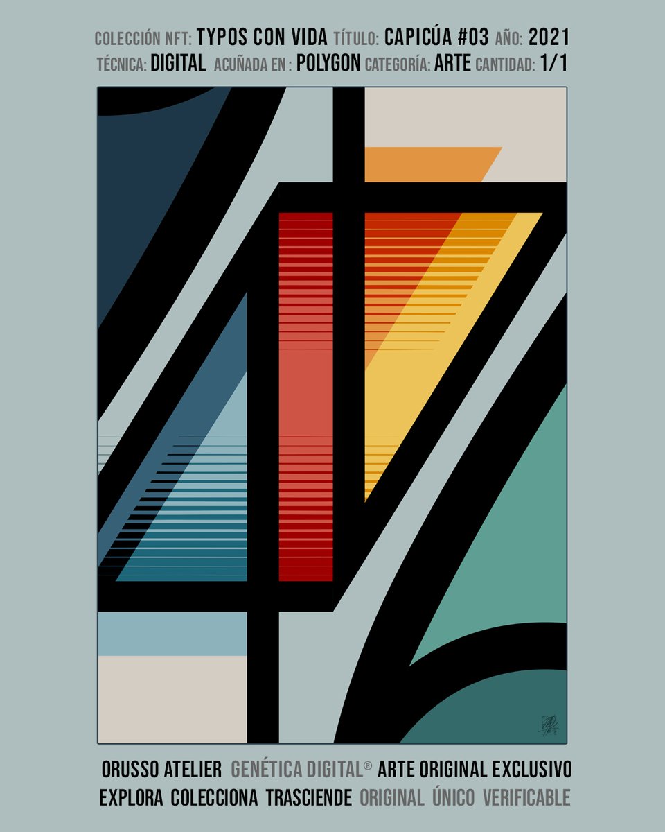OrussoAtelier's tweet photo. @orussoatelier @opensea @0xPolygon @FineArtAmerica 
CAPICÚA #03 TYPES WITH LIFE brings typography to life. Letters are no longer just tools for communication; they are organisms that occupy space, generate tension, and awaken emotions. #NFT @NFTArt #PolygonNFT #Web3Art # https://t.co/dPIlAjtUN7