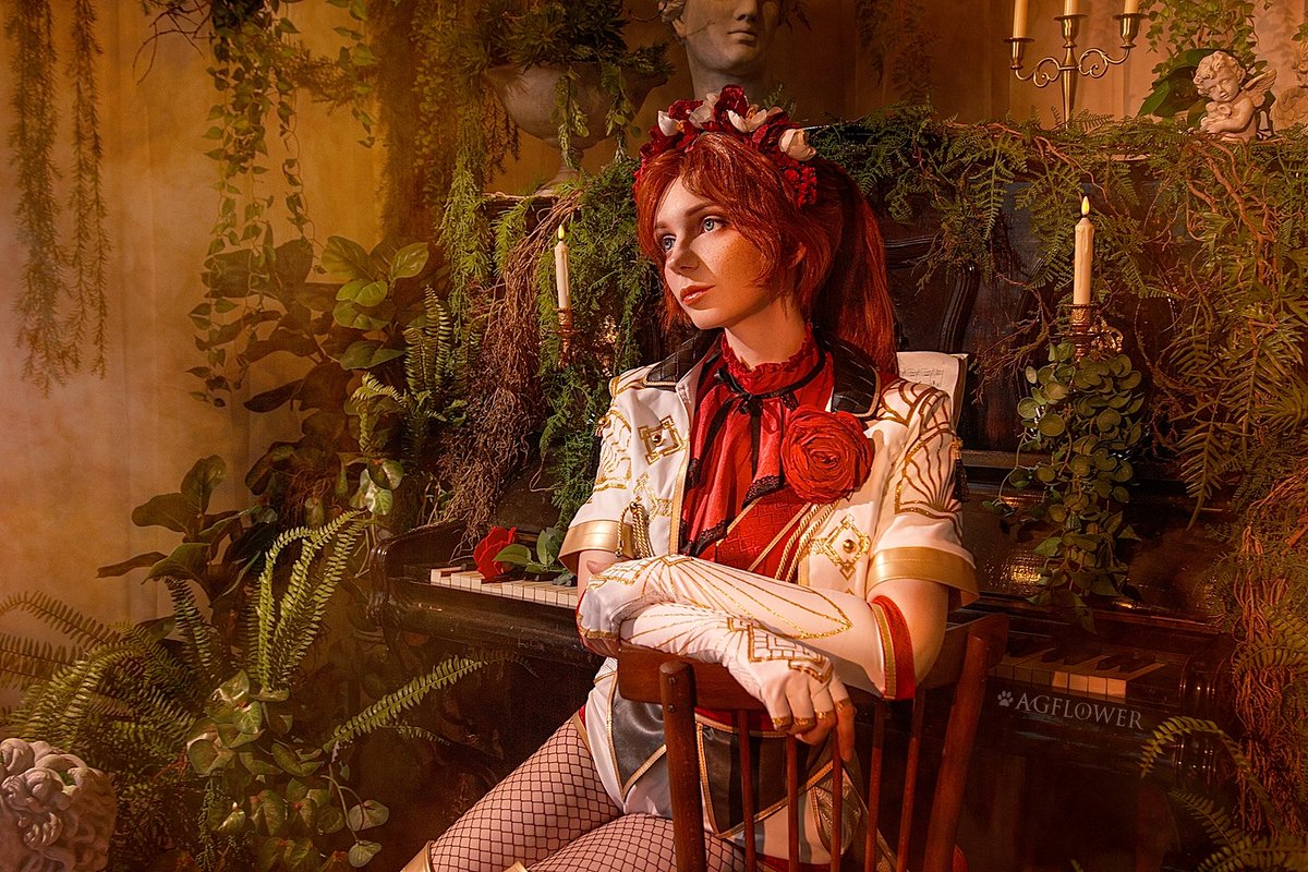 agflower1's tweet photo. "Verso loved music more than painting..." 🎹🎨 

The camp scene where Verso and Maelle play together is easily my favorite moment in Expedition 33. I wanted to capture her rare, soft smile and a glimmer of hope for the future. ✨

#Expedition33 #ClairObscur #Maelle #cosplay https://t.co/wzZs4mjIpt