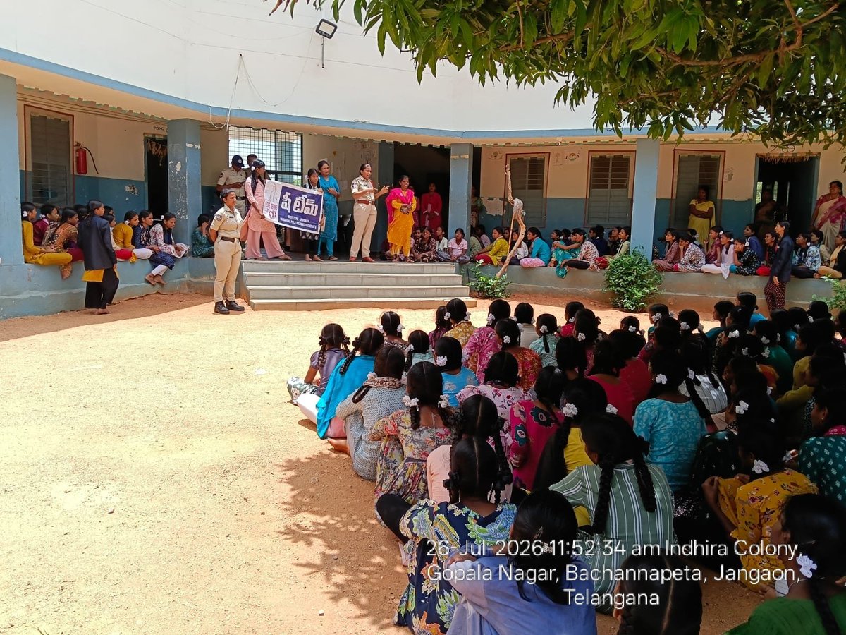 she_teams's tweet photo. Conducted #Awareness Programme at #KASTURBA GANDHI BALIKA VIDYALAM BACHANNAPET #JANGAON. In which 180Members of Students were participated.We explained the following topics what is #sheteam how it Works,how it is useful for them #child abuse,#TSafe App,Child #helpline No.1098 etc https://t.co/jPhnCubU91