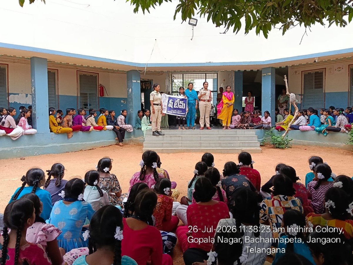 she_teams's tweet photo. Conducted #Awareness Programme at #KASTURBA GANDHI BALIKA VIDYALAM BACHANNAPET #JANGAON. In which 180Members of Students were participated.We explained the following topics what is #sheteam how it Works,how it is useful for them #child abuse,#TSafe App,Child #helpline No.1098 etc https://t.co/jPhnCubU91
