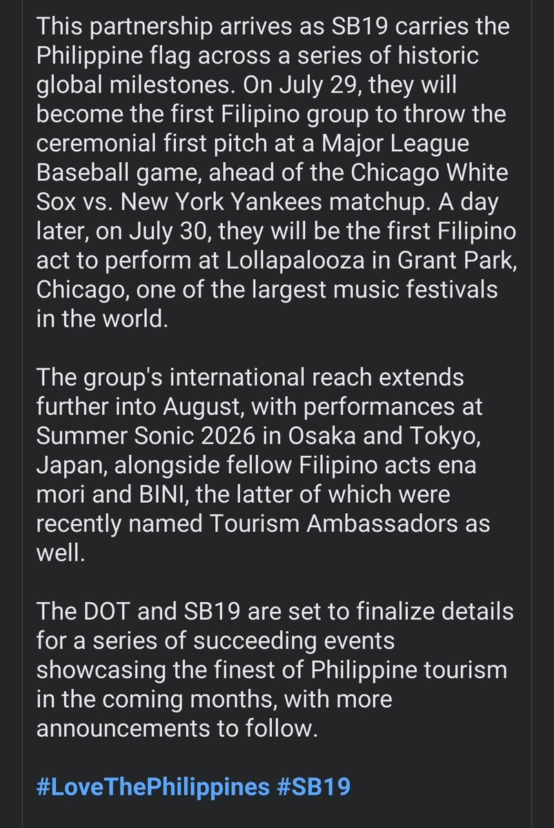 AlingBB_2018's tweet photo. I'm taking this time to appreciate the well researched & effort filled caption. Sa sobrang siksik ng portfolio, mission at vision ng SB19 - marami ka talagang gusto isulat or sabihin eh. 

BINABATI KO KAYO MAHALIMA, our modern day NAVIGATORS 🧭

And to our new Ninang @TourismPHL, WELCOME TO THE ZONE 🇵🇭

SB19 PH TOURISM AMBASSADORS
#SB19 #UySB19 #SB19GalingBayan #DiscoverMoreToLove #LoveThePhilippines