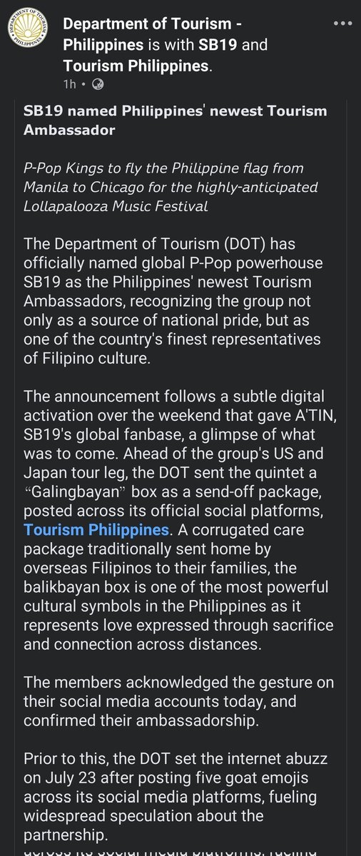 AlingBB_2018's tweet photo. I'm taking this time to appreciate the well researched & effort filled caption. Sa sobrang siksik ng portfolio, mission at vision ng SB19 - marami ka talagang gusto isulat or sabihin eh. 

BINABATI KO KAYO MAHALIMA, our modern day NAVIGATORS 🧭

And to our new Ninang @TourismPHL, WELCOME TO THE ZONE 🇵🇭

SB19 PH TOURISM AMBASSADORS
#SB19 #UySB19 #SB19GalingBayan #DiscoverMoreToLove #LoveThePhilippines