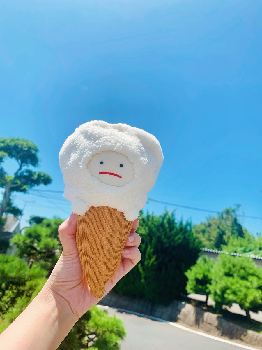 自作ぬいぐるみ・チョコアイスちゃん あつすぎて アイスになっちゃいました🍦 #ぬいぐるみ #ぬい撮り