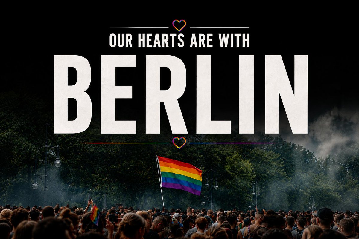 PES_CoR's tweet photo. Our hearts are with everyone affected at the Christopher Street day parade in Berlin 🇩🇪 last night.

We stand with Berlin's LGBTIQ+ community and all those celebrating love, equality and freedom.

🏳️‍🌈 Love is stronger than hate. https://t.co/FJ0tjIdw3C