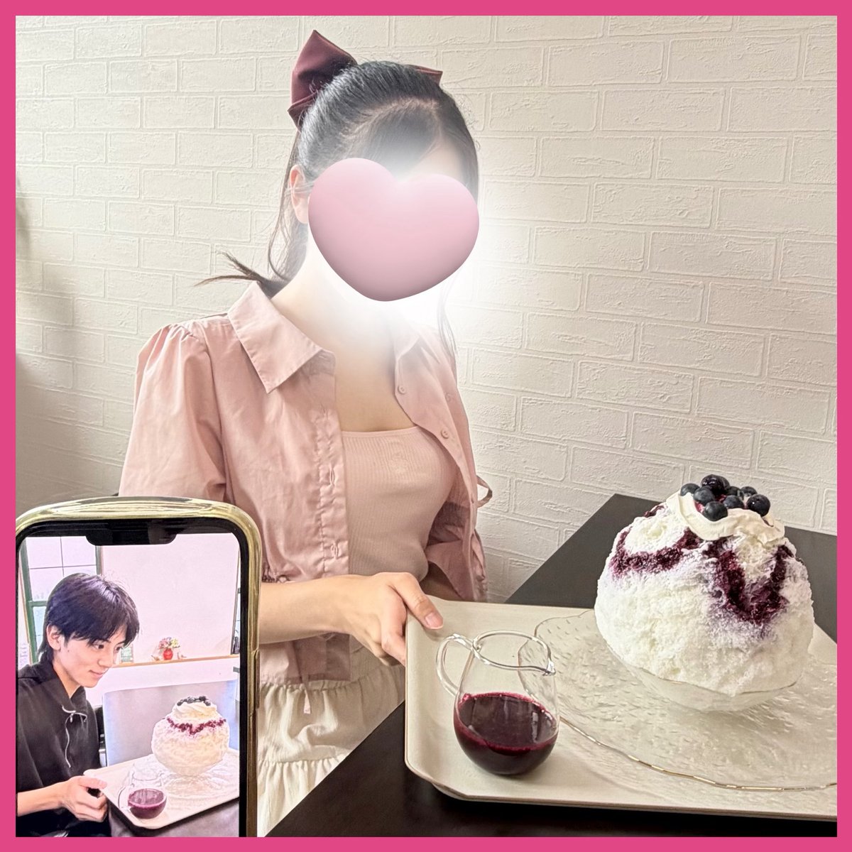 kuu_729's tweet photo. 聖地巡り！？

やまとが食べてたかき氷🍧💕

かき氷は"ブルーベリー"っていう理由がよくわかるかき氷だった！！美味しかった🫠

一緒に行ってくれてありがと〜🚃 https://t.co/dKsa6HblIj