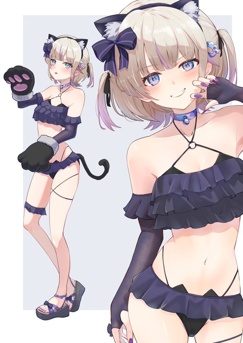 sawari_66's tweet photo. ねこ水着💜🐈‍⬛ #はじめ武勇伝 https://t.co/jBfMhU32dX