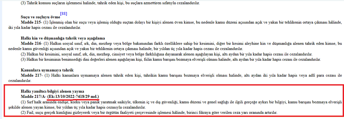 inanmutlu1's tweet photo. 'Halkı yanıltıcı bilgiyi alenen yayma' suçu TCK'na 2022 yılında girdiğinde Kemal Kılıçdaroğlu Genel Başkandı.

Alican Uludağ, Murat Ağırel gibi bir çok gazeteci bu hüküm nedeniyle tutuklandı ve/veya yargılanıyor. 

Şimdi BirGün ve Sözcü Televizyonu için bu suçtan kayyım yönetimi suç duyurusunda bulunacak.

Kayyım iktidarın araçlarını da kullanmayı ihmal etmiyor