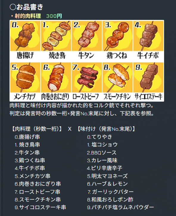 shigaraki61's tweet photo. @ktm_wall 盛夏祭り、射的肉料理𝓜𝓲𝓭𝓸𝓫𝓸やります。アカマさんが描いてくれた食べ物アイコン食べちゃいたいぐらいかわいいね https://t.co/ammd3bf5J6