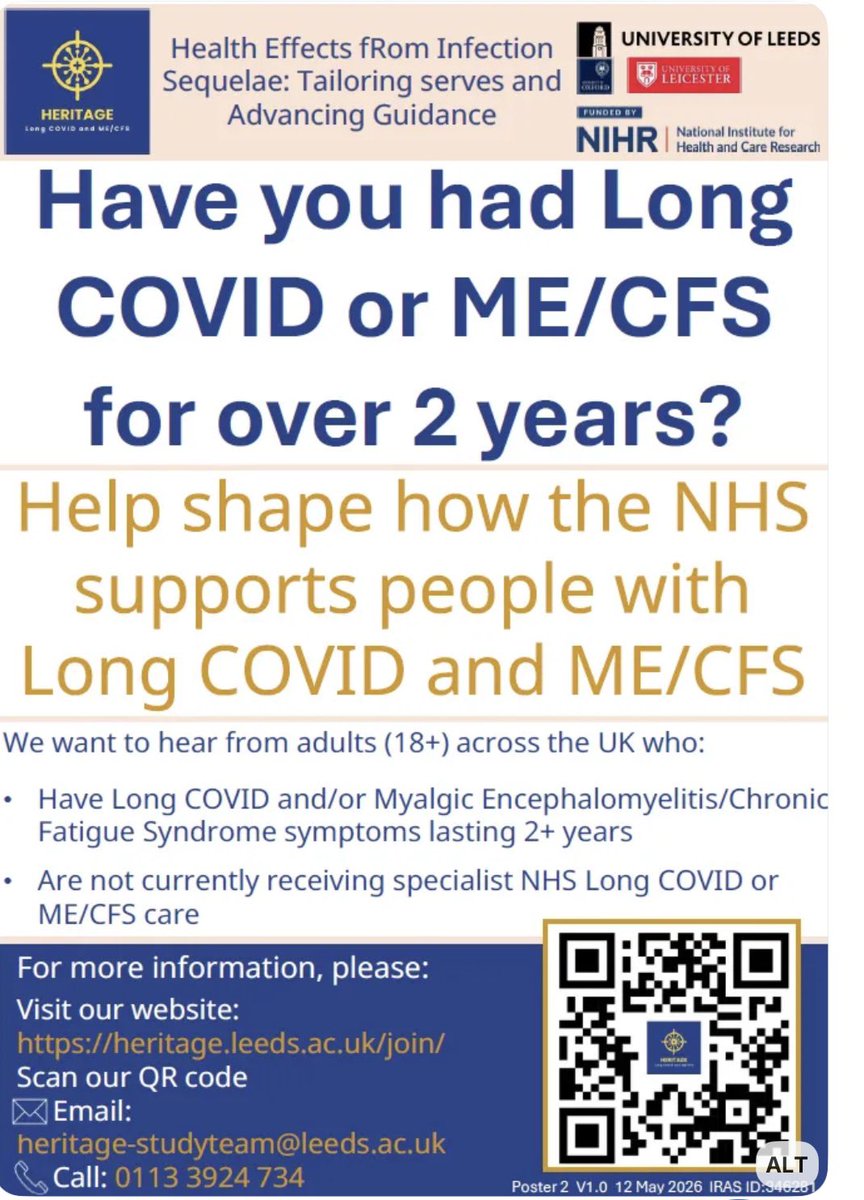 CaroleBruce17's tweet photo. UK people with #Long Covid or #ME/CFS: please consider helping the HERITAGE project. They need to recruit 1,000 people who have not accessed an NHS specialist service within the last 3 years. https://t.co/GGN4pfxCBN https://t.co/N66dQz3RAG