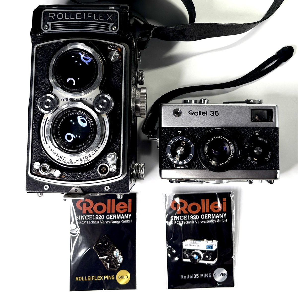 RacerAnimal's tweet photo. Rolleiflex と Rollei 35 ピンズ https://t.co/2xQEW8mrT6