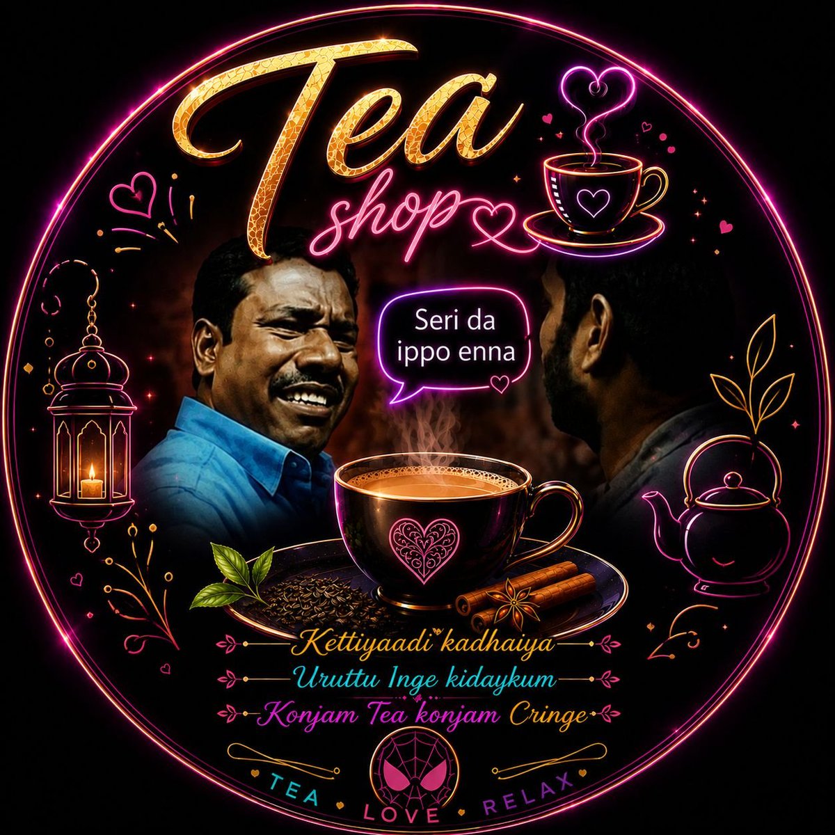 AbdulBoys478831's tweet photo. Vanga namma New Tea shopku
oru tea kudichitu, konjam cringe pannitu, neraya sirichitu polaam! ☕✨
Yaarachu ungala pathi pinnadi pesuna illa munnadiye pesunalum just say "SERI DA IPO ENNA" 😂😂
#TeaShop #WereBack #TeaTime #CringeTime #Seridaipoenna https://t.co/8NBpB0TMCs