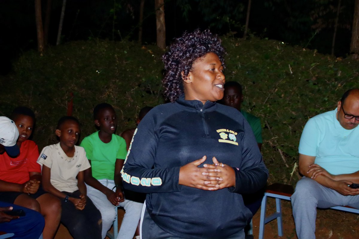 EquiBridge's tweet photo. We were honored to welcome Izere Nadine @RCCS_GSF Headmistress, who shared inspiring words with the boys on the final night of camp. Her message was clear and powerful:
“Discipline is the key to all success.”

#ShapingTomorrowsMenToday https://t.co/ezyFDlDi5h