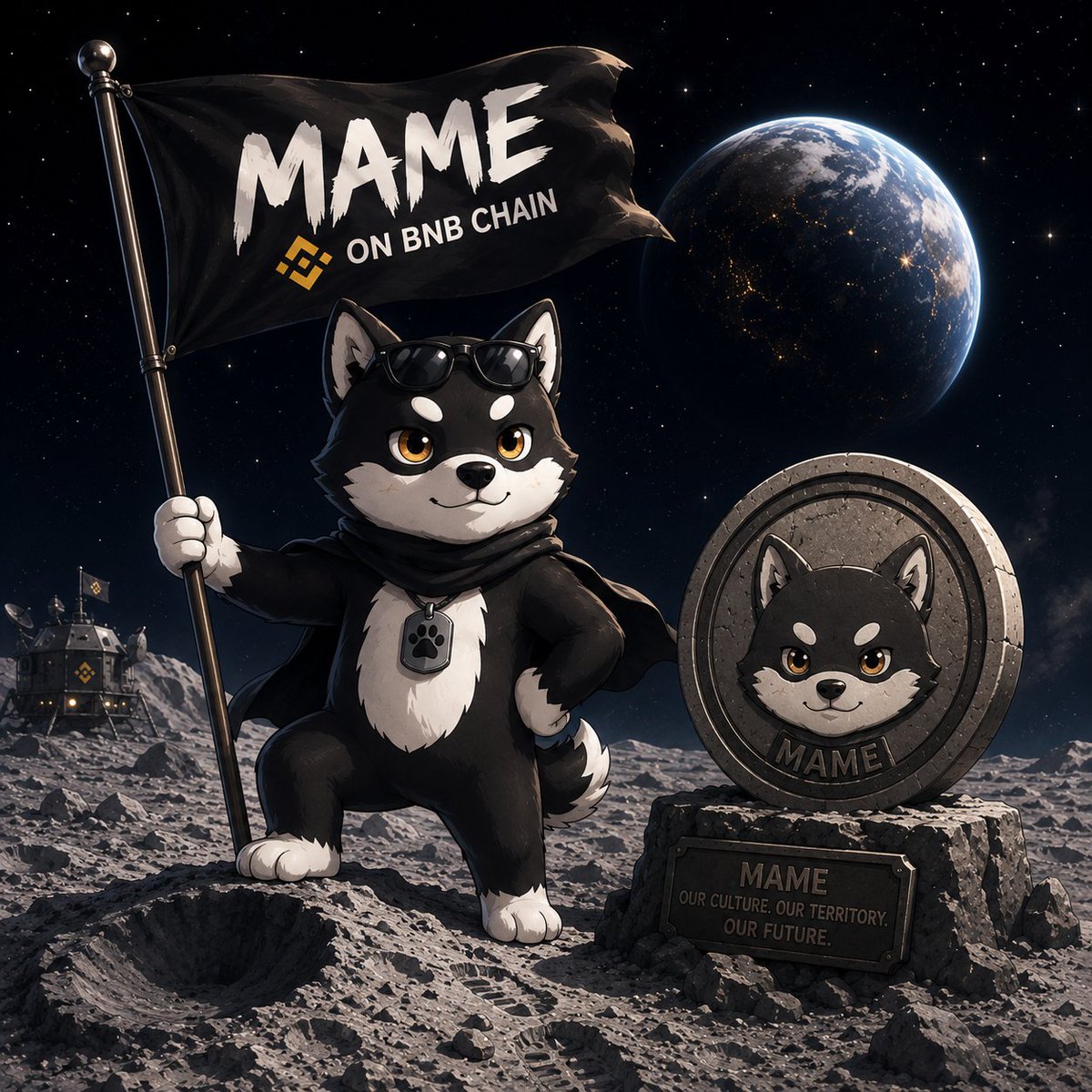 fredin212's tweet photo. They said memes couldn't reach the Moon.
We didn't argue. We just planted our flag. 🌕🏴
Built on @BNBCHAIN, where meme culture has a home.🖤

@alicecuyy @anjayani3333 @anjayy3322 @mamebnb
#MAMECreativeChallenge #SaveMemeCulture https://t.co/U1cNzb8pMH