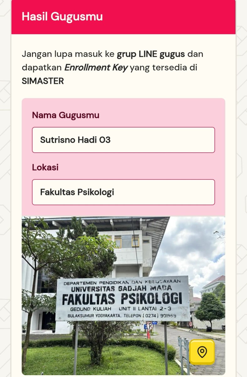hazeiynuts's tweet photo. Halo, Teman-teman GAMADA!👋

Gugus PIONIR Gadjah Mada 2026 telah dirilis, dan aku menjadi bagian dari Gugus Sutrisno Hadi 03 di Fakultas Psikologi. Bagaimana denganmu?

Mari mewarnai lembaran awal perjalanan kita di PIONIR Gadjah Mada 2026!

#PIONIRGadjahMada2026 https://t.co/Lu4czweZik
