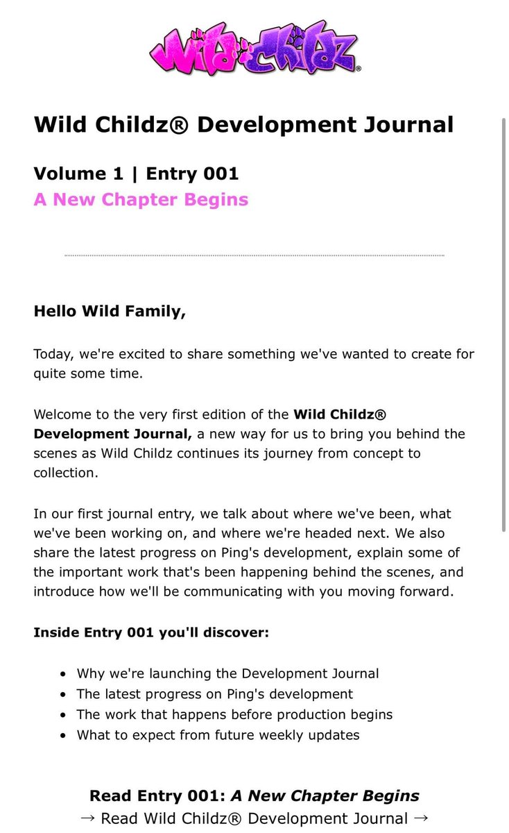 SeeingMount's tweet photo. Wild Childz has started the "Wild Childz® Development Journal" promising updates every Saturday

The first entry provides updates on the progress of the Ping Doll https://t.co/CXqRQGWd6b