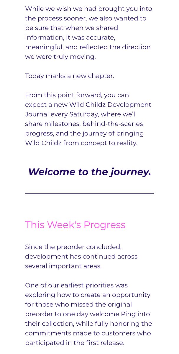 SeeingMount's tweet photo. Wild Childz has started the "Wild Childz® Development Journal" promising updates every Saturday

The first entry provides updates on the progress of the Ping Doll https://t.co/CXqRQGWd6b