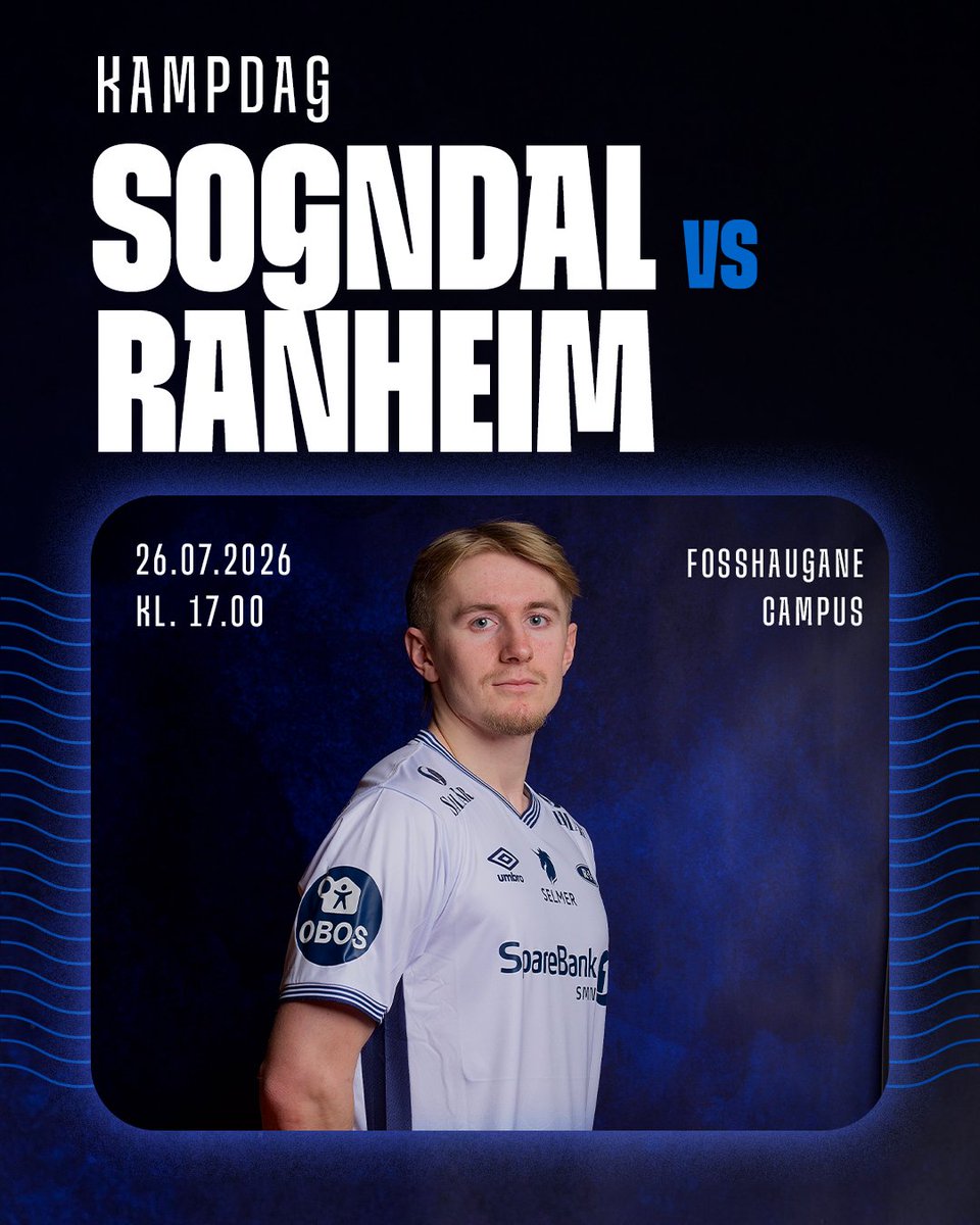RanheimFotball's tweet photo. 💙KAMPDAG💙

🏆 OBOS-ligaen runde 15
🆚 Sogndal
🏟️ Fosshaugane Campus
🕔 17.00

📺 TV2Play eller på Overvik Corner sammen med resten av Ranheimsfamilien https://t.co/zLYanieEm5