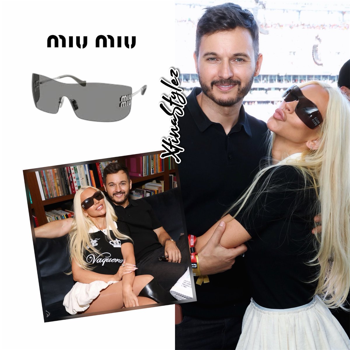 Refectmoney_Soc's tweet photo. #christinaaguilera attended a celebrity party at Sartiano’s in New York on July 19th, 2026. Christina wore a pair of Miu Miu grey metal sunglasses ($659) 🖤 https://t.co/wwi34D2v3P
