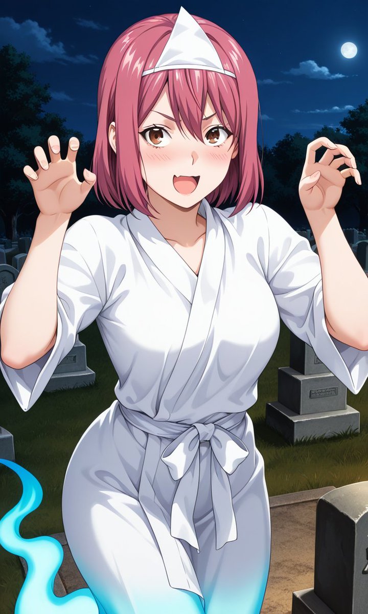 Kerberosron2's tweet photo. Good evening.
Here's the link to today's illustration—please take a look. The theme is “Ghosts.”
It was quite a challenge to recreate, but this is “O-Kinu-chan” from the default character and *GS Mikami*.

#Foodwars
#anime https://t.co/xjshxWLobA