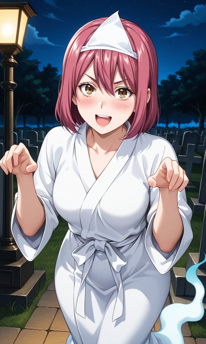 Kerberosron2's tweet photo. Good evening.
Here's the link to today's illustration—please take a look. The theme is “Ghosts.”
It was quite a challenge to recreate, but this is “O-Kinu-chan” from the default character and *GS Mikami*.

#Foodwars
#anime https://t.co/irWPTQW1CQ