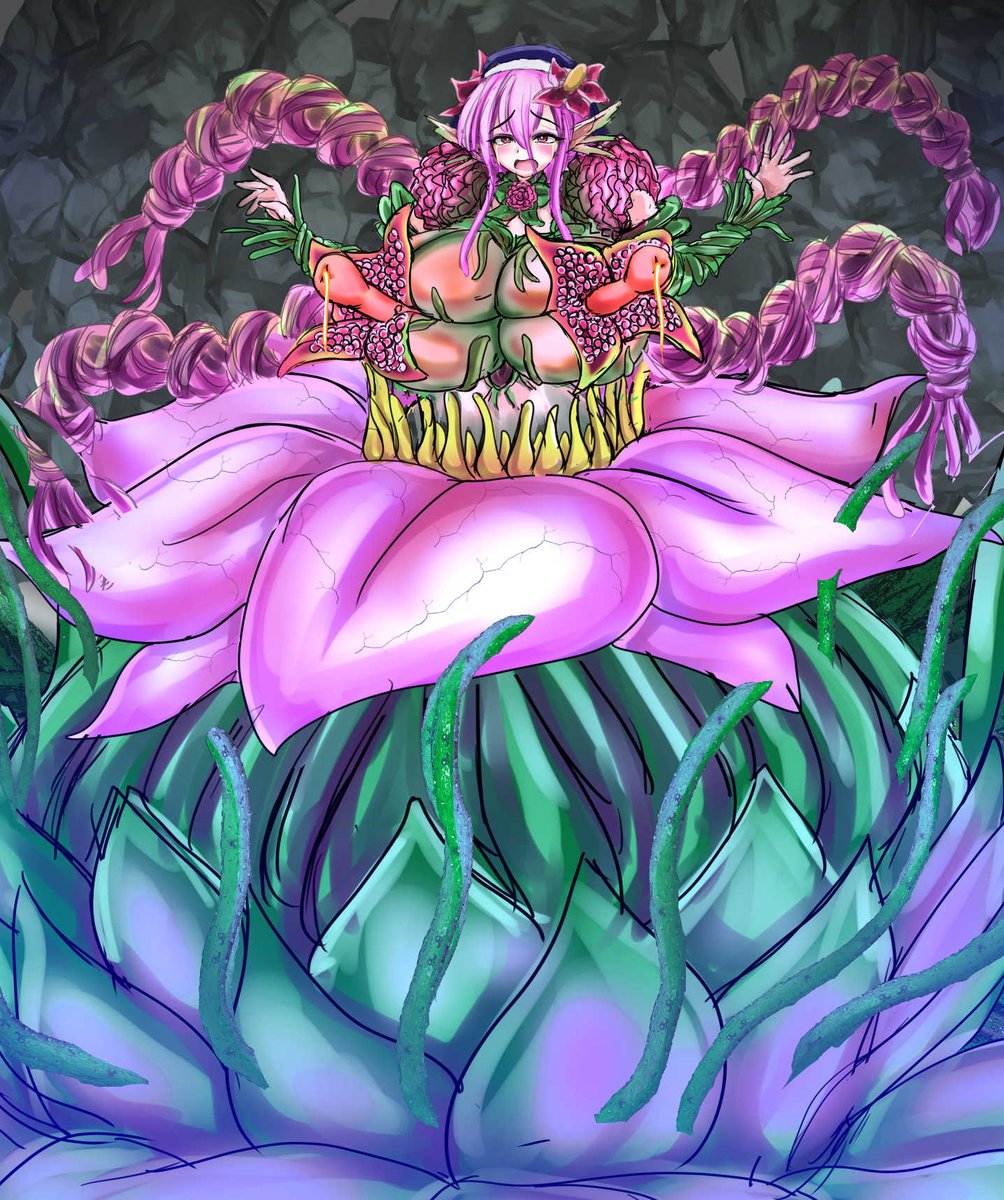 IsaSiomu's tweet photo. 次に描くアルラウネ化するシスターのラフ https://t.co/8ijwDGZDb7