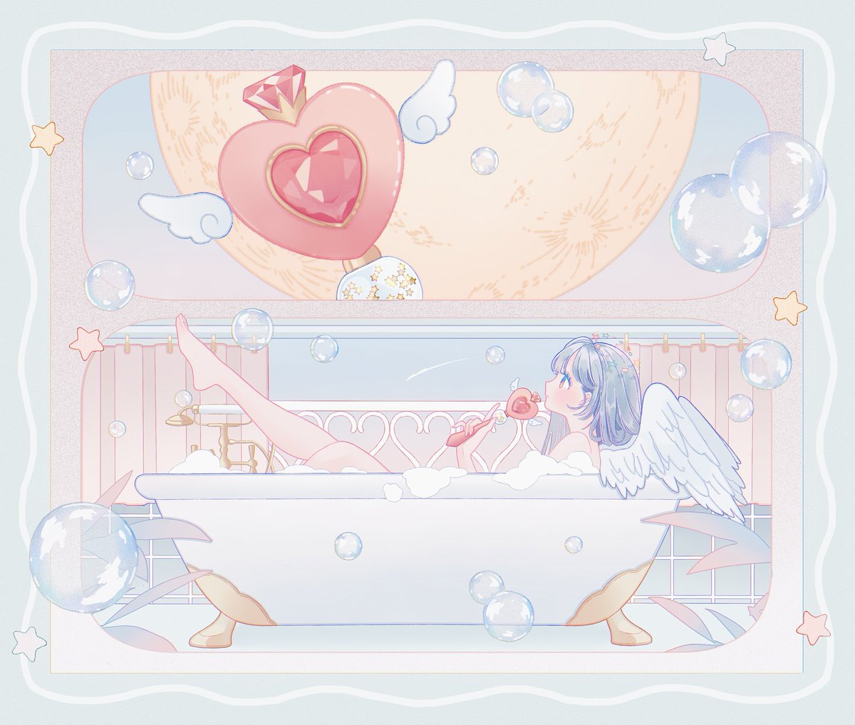 mer_murmure's tweet photo. Fly me to the moon 🛁🫧 https://t.co/LMfo1qrs2H