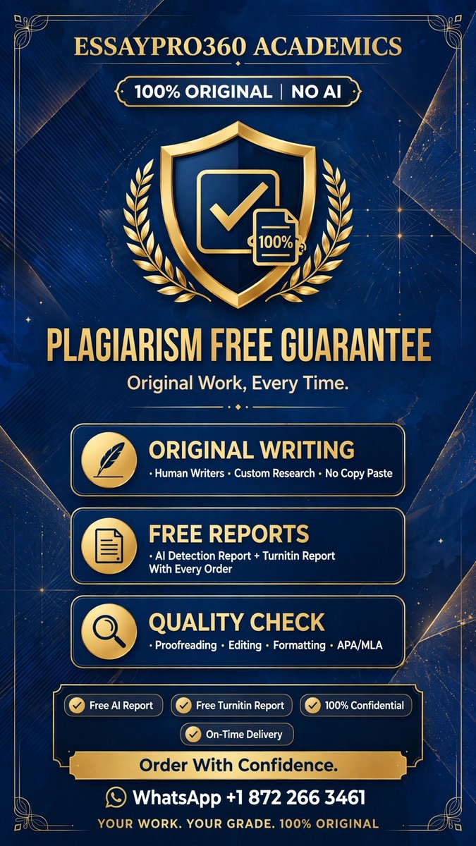 Academiawriter1's tweet photo. Worried about plagiarism? 100% ORIGINAL. Free AI + Turnitin Report with every order. +1 872 266 3461

#PlagiarismFree #OriginalWork #EssayHelp #AcademicIntegrity #Turnitin https://t.co/jqV4aBR1qI