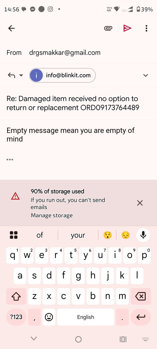 askdrmakkar's tweet photo. @blinkitcares @letsblinkit #blinkitfraud #blinkitscam empty reply to all mails https://t.co/3aCh2gkLpi