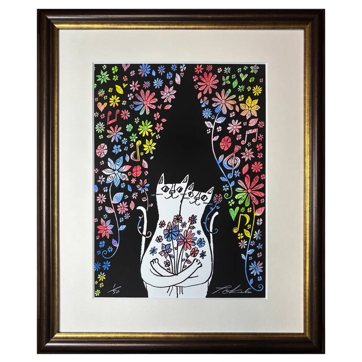 2005年ねこぢるy展　ジークレー作品　額縁入り おかべてつろう／ねこ画家 on X: 