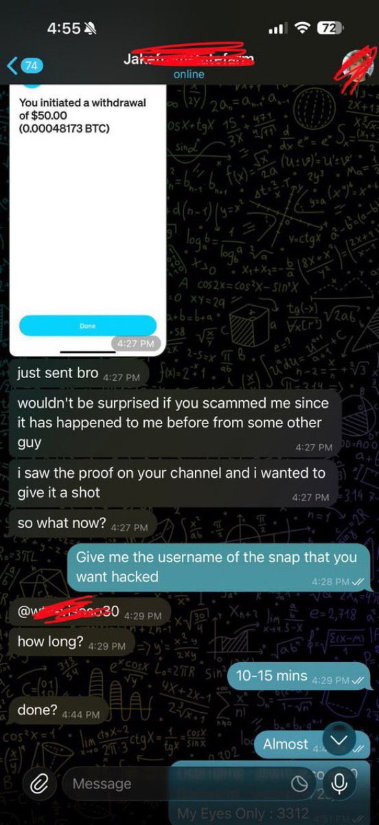 borsabuyusu's tweet photo. Snapchat hacking?   l hack all sociall media and Instag Crack her Snap memories to catch a cheater
View "My Eyes Only" >< undetected using my brute force 🥵📊
https://t.co/zgU4vxAQnp
#snaphack  #teenage‌e  #omegle #buyingcontent #nsfwtwtًً  #ometv #pytt https://t.co/rWNYlBxGZK