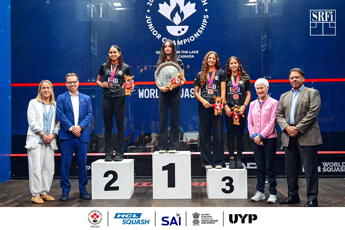 indiasquash's tweet photo. A champion's moment, captured forever. 📸🏆

#IndianSquash #Squash #SRFI #WorldSquashJuniorChampionships #AnahatSingh https://t.co/LDrmIFKrTm