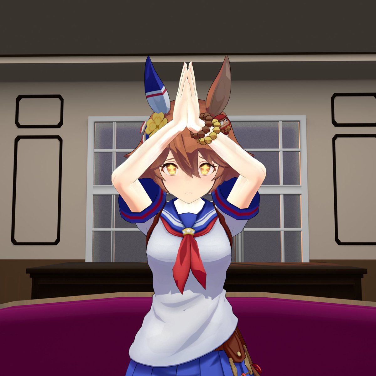 Nampazu's tweet photo. Messing around with a new model. Maybe I will make the Shiraoki arrival event with my twist
Model by @Palette_Lette https://t.co/D0Eqqs8A70