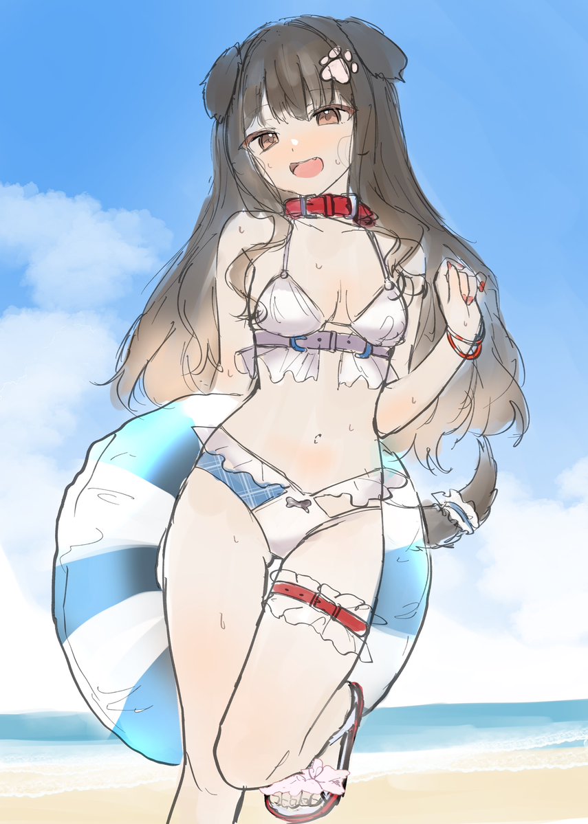 TakumiShirahase's tweet photo. 🐕👙🏖️ https://t.co/n0DJzmAyk1