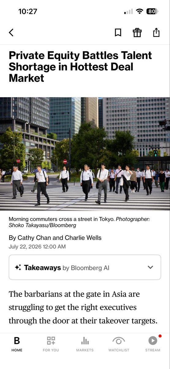 MBAGirly's tweet photo. Bloomberg confirming what everyone knew already. The hardest part of LBO is to find the right management team. A limited executive talent pool is prompting some firms to walk away from deals early over concerns they won’t be able to recruit the leadership needed to drive growth. https://t.co/Hed20YvWq3