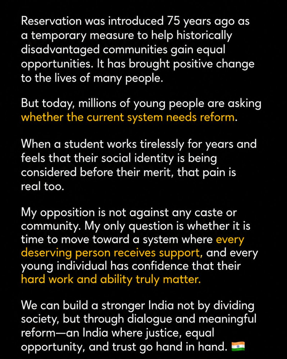Raghuve49047895's tweet photo. #MeritMatters #EqualOpportunity #EducationReform #JusticeForStudents #OneNation #IndiaFirst #YouthVoice https://t.co/MYopjMYNXn
